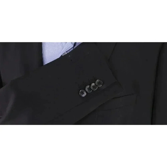 Theory Xylo Solid Black Slim Fit Wool Stretch 2-Btn Blazer Jacket 44R - Picture 7 of 9